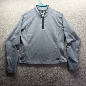The North Face Sweater Womens Medium Blue Fleece Pullover  1/4 Zip Active Chore